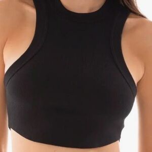 ARE YOU AM I Black Crop Top